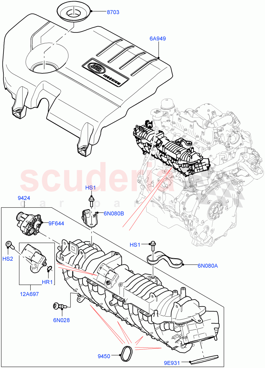 Inlet Manifold (2.0L I4 DSL HIGH DOHC AJ200, Itatiaia (Brazil)) ((V) FROMJT000001) of Land Rover Land Rover Discovery Sport (2015+) [2.0 Turbo Diesel]