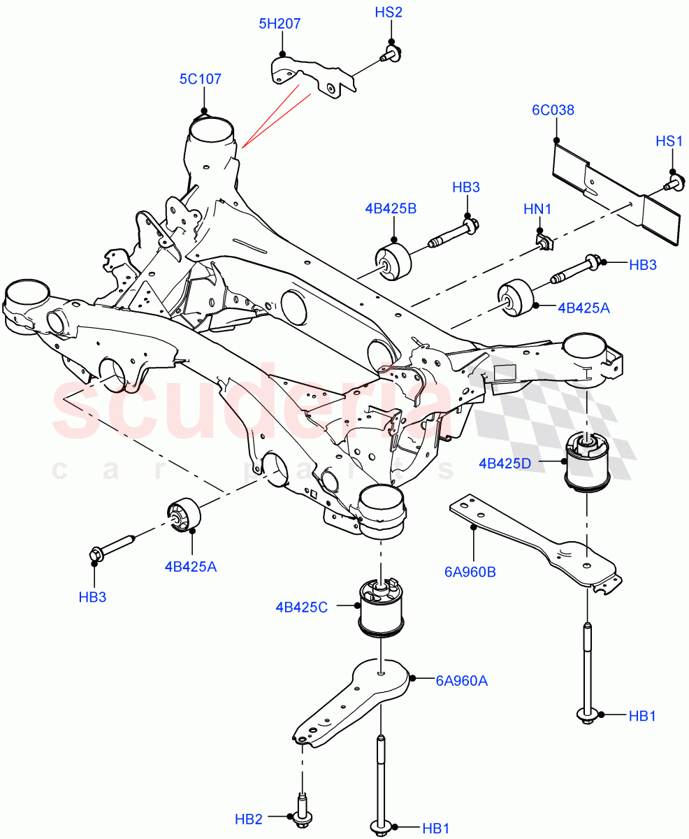 Rear Cross Member & Stabilizer Bar (Crossmember) (Changsu (China), Electric Engine Battery-PHEV) ((V) FROMKG446857) of Land Rover Land Rover Discovery Sport (2015+) [2.0 Turbo Petrol GTDI]