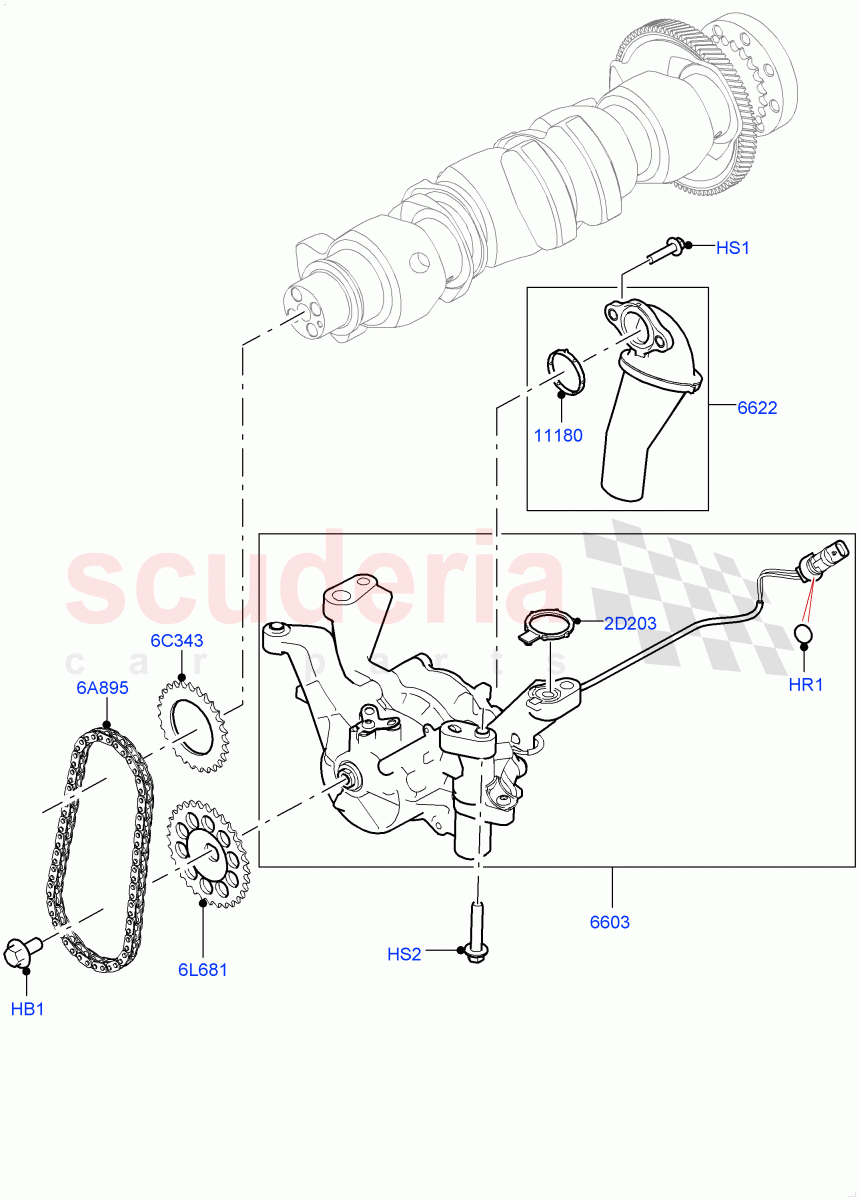 Oil Pump (2.0L I4 DSL MID DOHC AJ200, 2.0L I4 DSL HIGH DOHC AJ200) of Land Rover Land Rover Range Rover Velar (2017+) [2.0 Turbo Diesel]