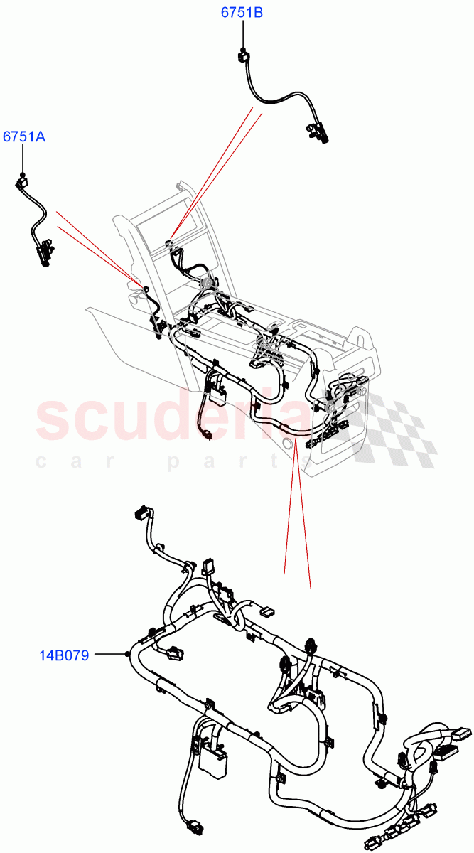 Center Console Harness (Nitra Plant Build) ((V) FROMM2000001) of Land Rover Land Rover Discovery 5 (2017+) [2.0 Turbo Petrol AJ200P]