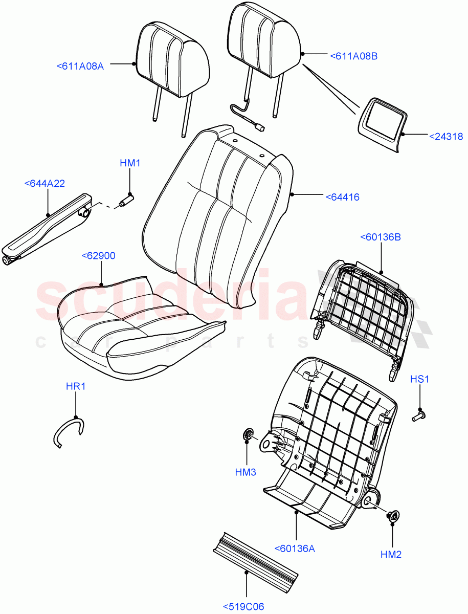 Front Seat Covers (Oxford Leather Windsor, Heated/Cooled Front - Heated Rear) ((V) FROMAA000001) of Land Rover Land Rover Range Rover (2010-2012) [3.6 V8 32V DOHC EFI Diesel]