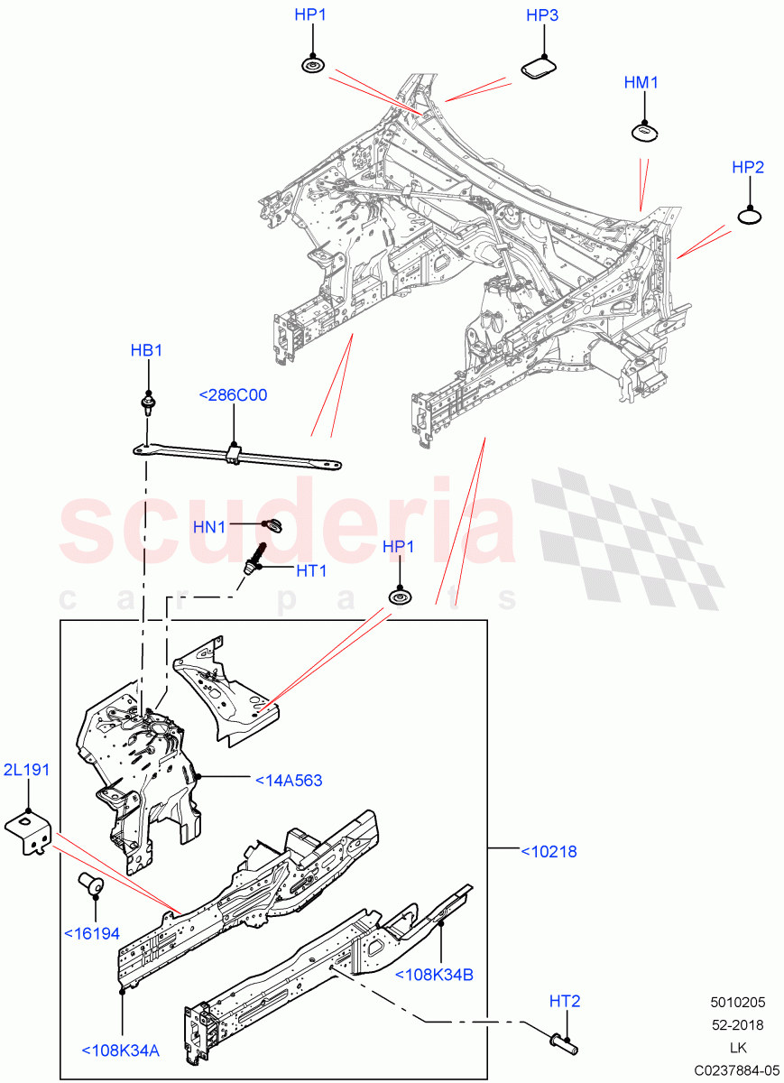 Front Panels, Aprons & Side Members (Reinforcement - Member) of Land Rover Land Rover Range Rover (2012-2021) [3.0 I6 Turbo Diesel AJ20D6]
