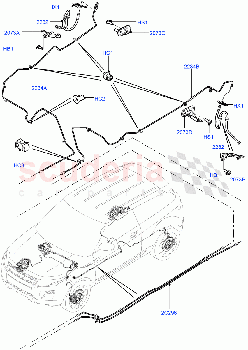 Rear Brake Pipes (Changsu (China)) ((V) FROMEG000001) of Land Rover Land Rover Range Rover Evoque (2012-2018) [2.2 Single Turbo Diesel]