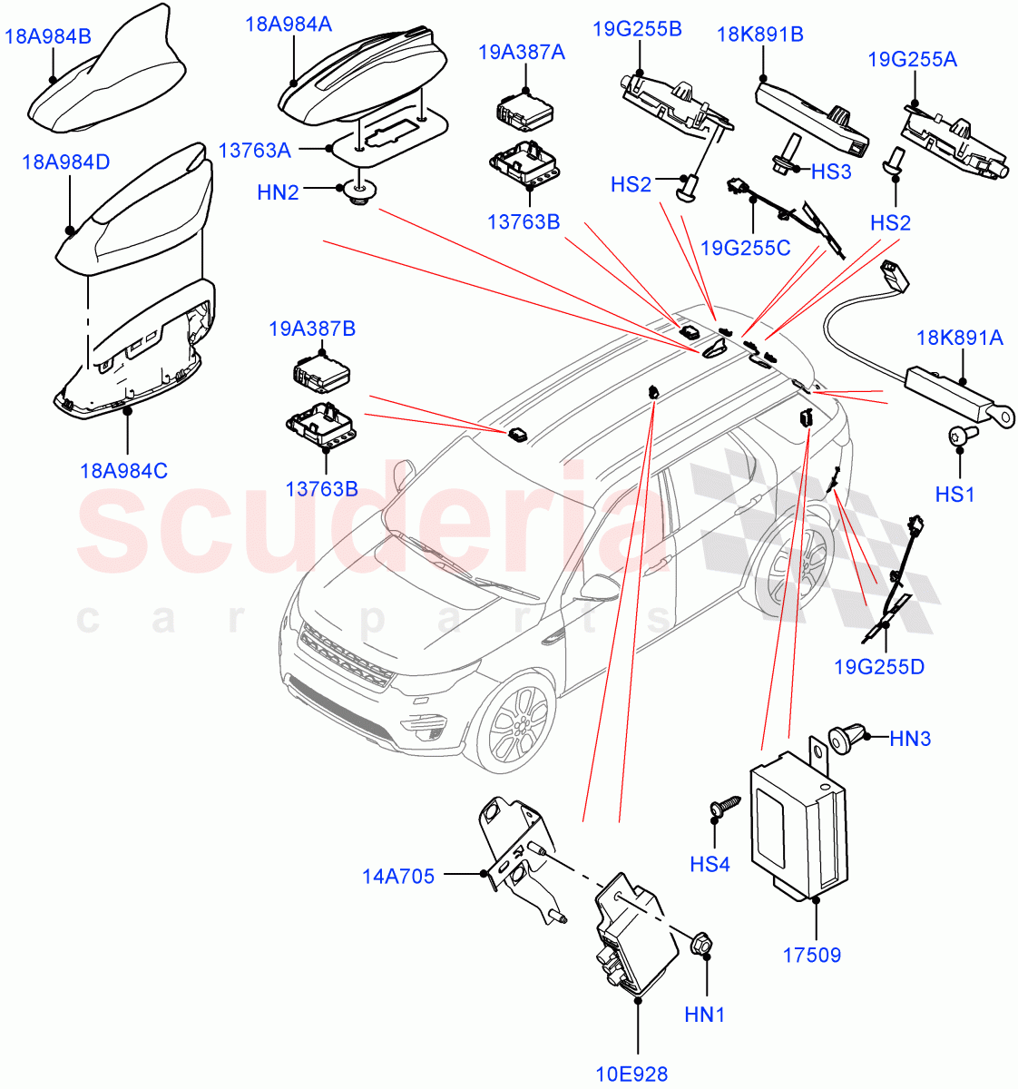 Aerial (Changsu (China)) ((V) FROMFG000001) of Land Rover Land Rover Discovery Sport (2015+) [2.0 Turbo Petrol AJ200P]