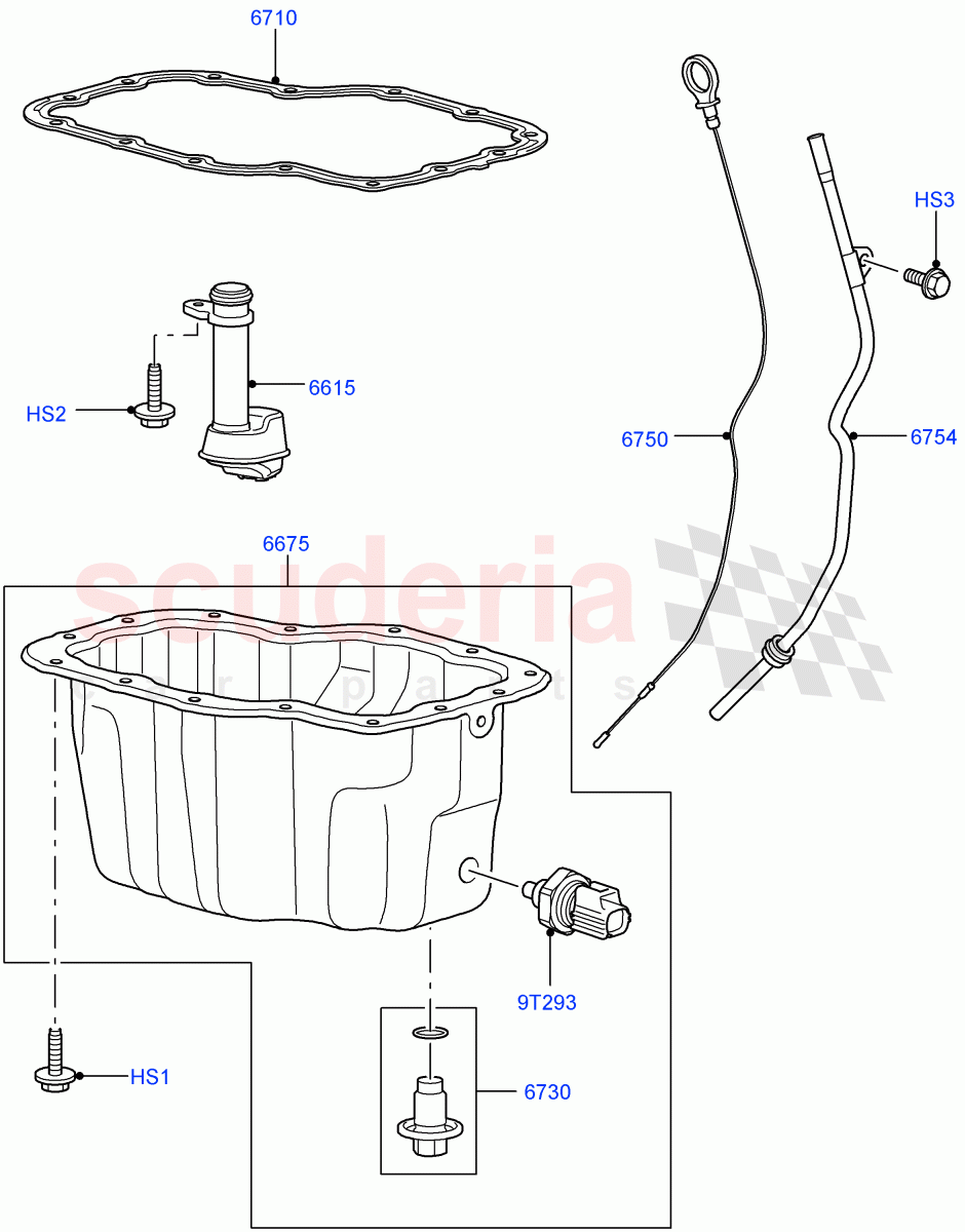 Oil Pan/Oil Level Indicator (Lion Diesel 2.7 V6 (140KW)) ((V) FROMAA000001) of Land Rover Land Rover Discovery 4 (2010-2016) [2.7 Diesel V6]