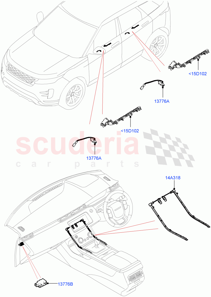 Interior Lamps (Halewood (UK)) of Land Rover Land Rover Range Rover Evoque (2019+) [2.0 Turbo Diesel AJ21D4]