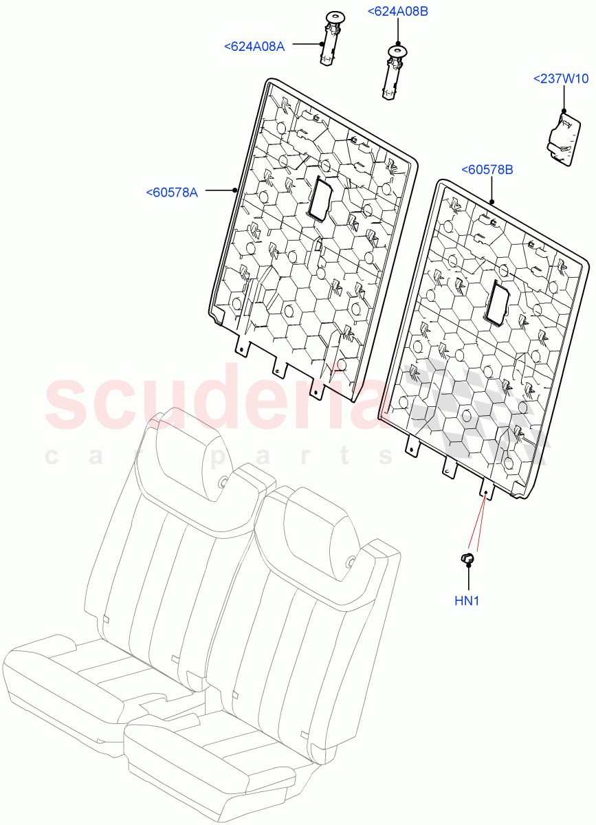 Rear Seat Back (With Third Row Power Folding Seat) of Land Rover Land Rover Range Rover (2022+) [4.4 V8 Turbo Petrol NC10]