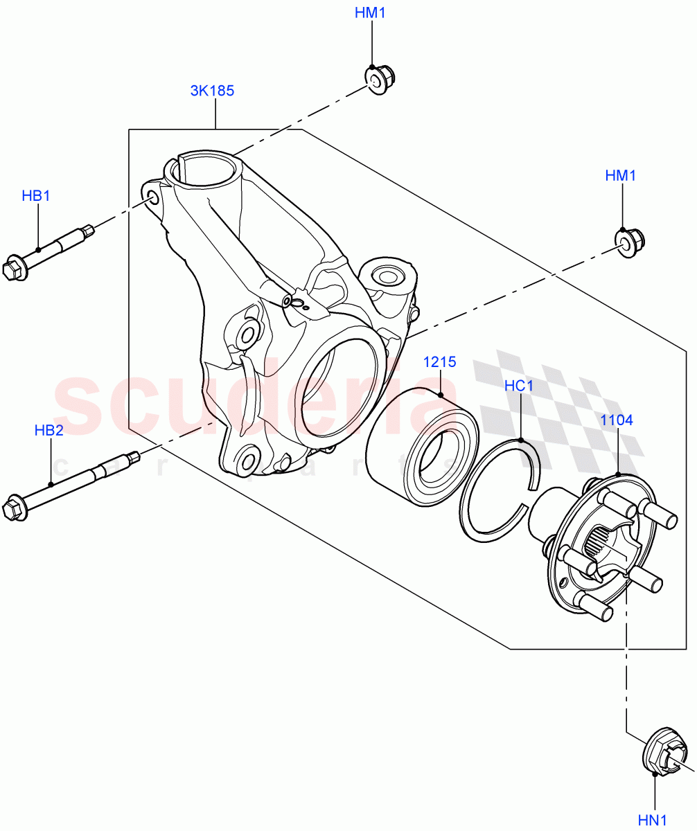 Front Knuckle And Hub (Halewood (UK)) of Land Rover Land Rover Range Rover Evoque (2012-2018) [2.0 Turbo Petrol GTDI]
