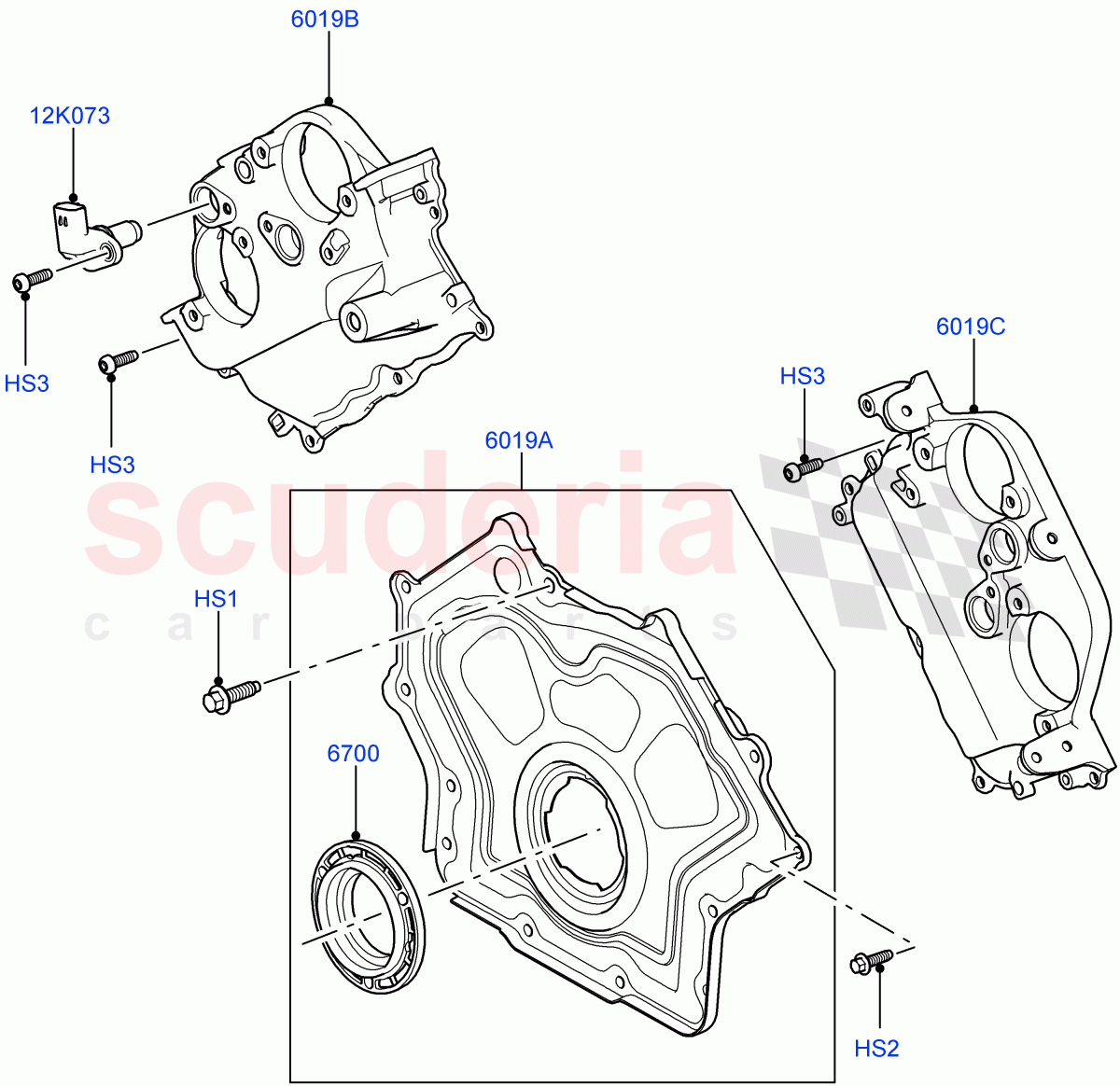 Timing Gear Covers (5.0L P AJ133 DOHC CDA S/C Enhanced) ((V) FROMKA000001) of Land Rover Land Rover Range Rover Velar (2017+) [5.0 OHC SGDI SC V8 Petrol]