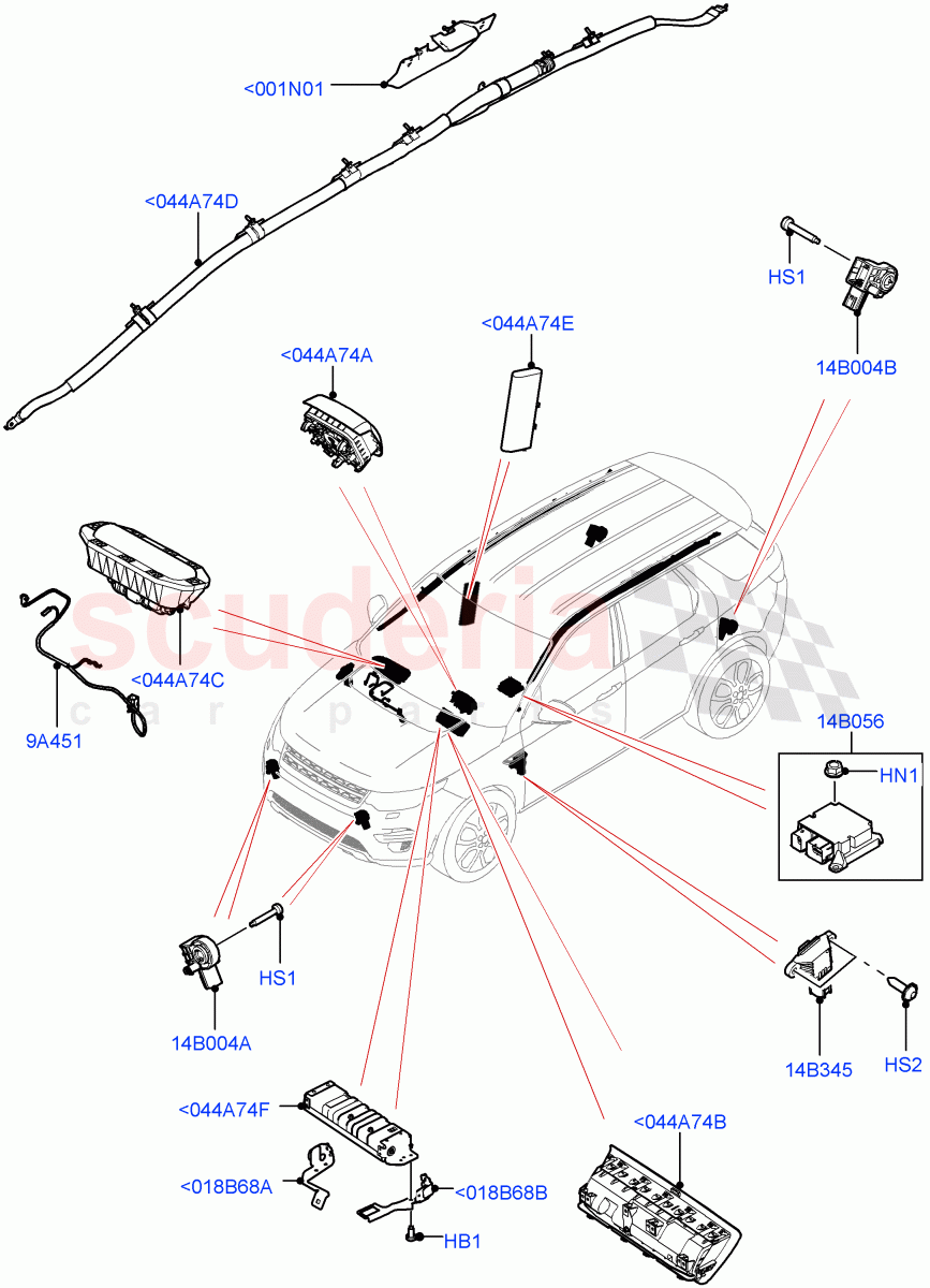 Airbag System (Changsu (China)) ((V) FROMFG000001) of Land Rover Land Rover Discovery Sport (2015+) [2.0 Turbo Petrol GTDI]