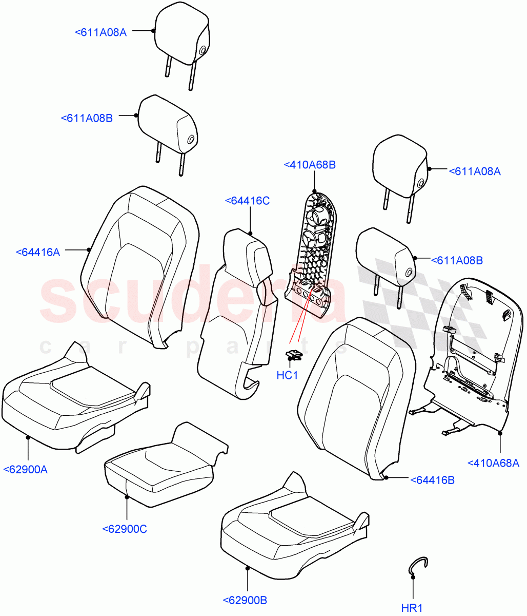Front Seat Covers (Taurus Leather) ((V) FROMP2000001) of Land Rover Land Rover Defender (2020+) [3.0 I6 Turbo Diesel AJ20D6]