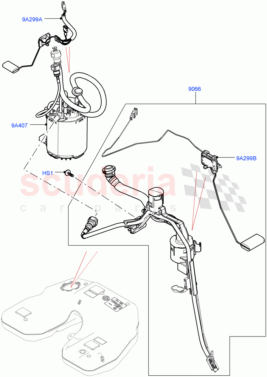 Fuel Pump And Sender Unit (3.0L 24V V6 Turbo Diesel Std Flow, 3.0L 24V DOHC V6 TC Diesel) of Land Rover Land Rover Range Rover Sport (2014+) [3.0 Diesel 24V DOHC TC]