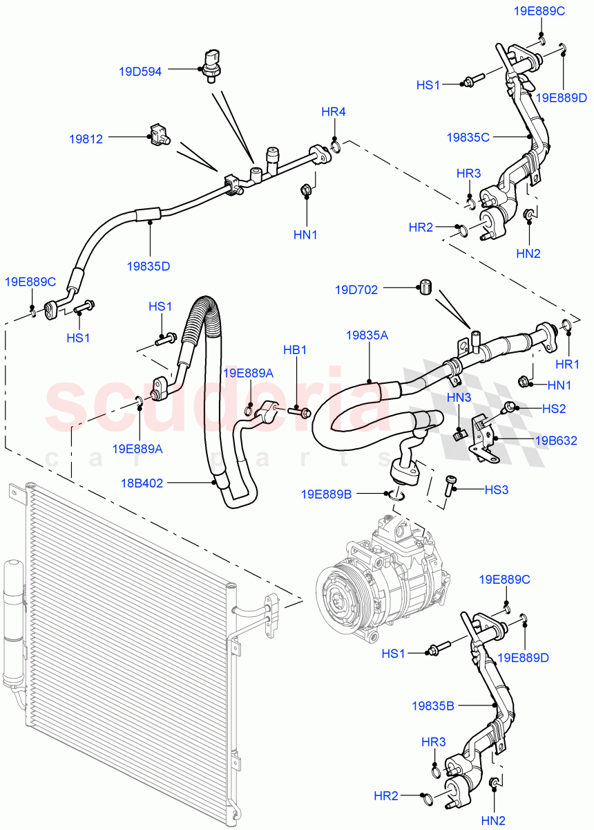 Air Conditioning System (Front) (Lion Diesel 2.7 V6 (140KW)) ((V) FROMAA000001) of Land Rover Land Rover Discovery 4 (2010-2016) [3.0 Diesel 24V DOHC TC]