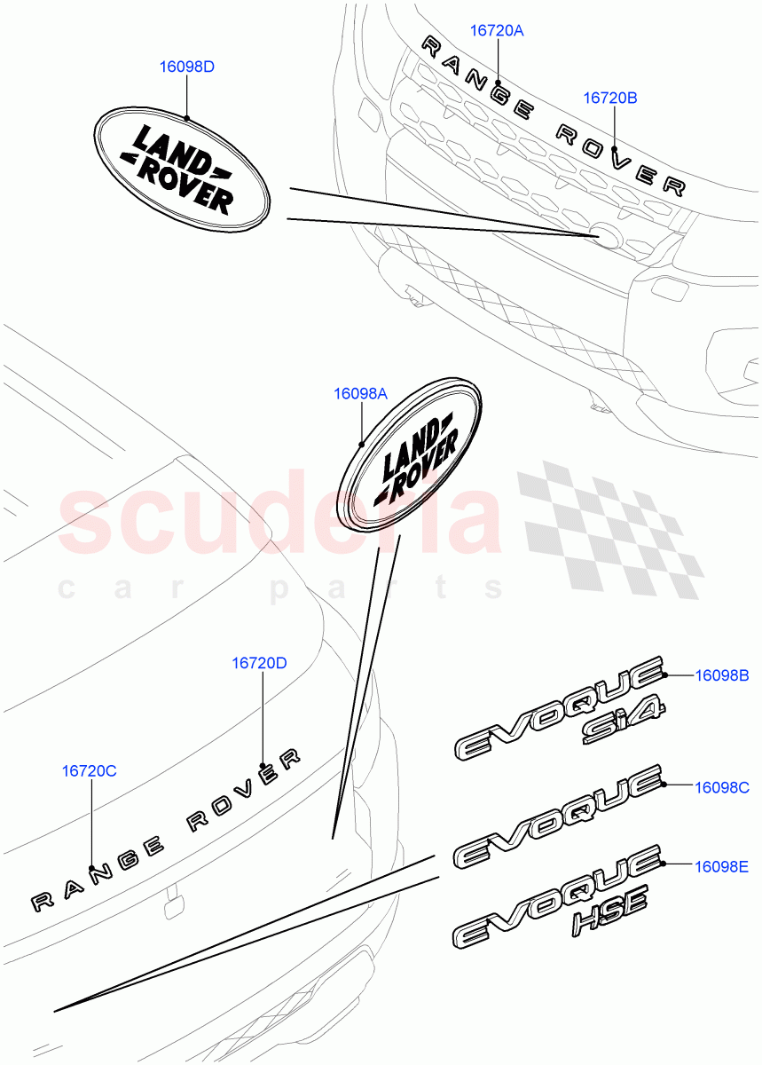 Name Plates (Itatiaia (Brazil)) ((V) FROMGT000001) of Land Rover Land Rover Range Rover Evoque (2012-2018) [2.0 Turbo Petrol GTDI]