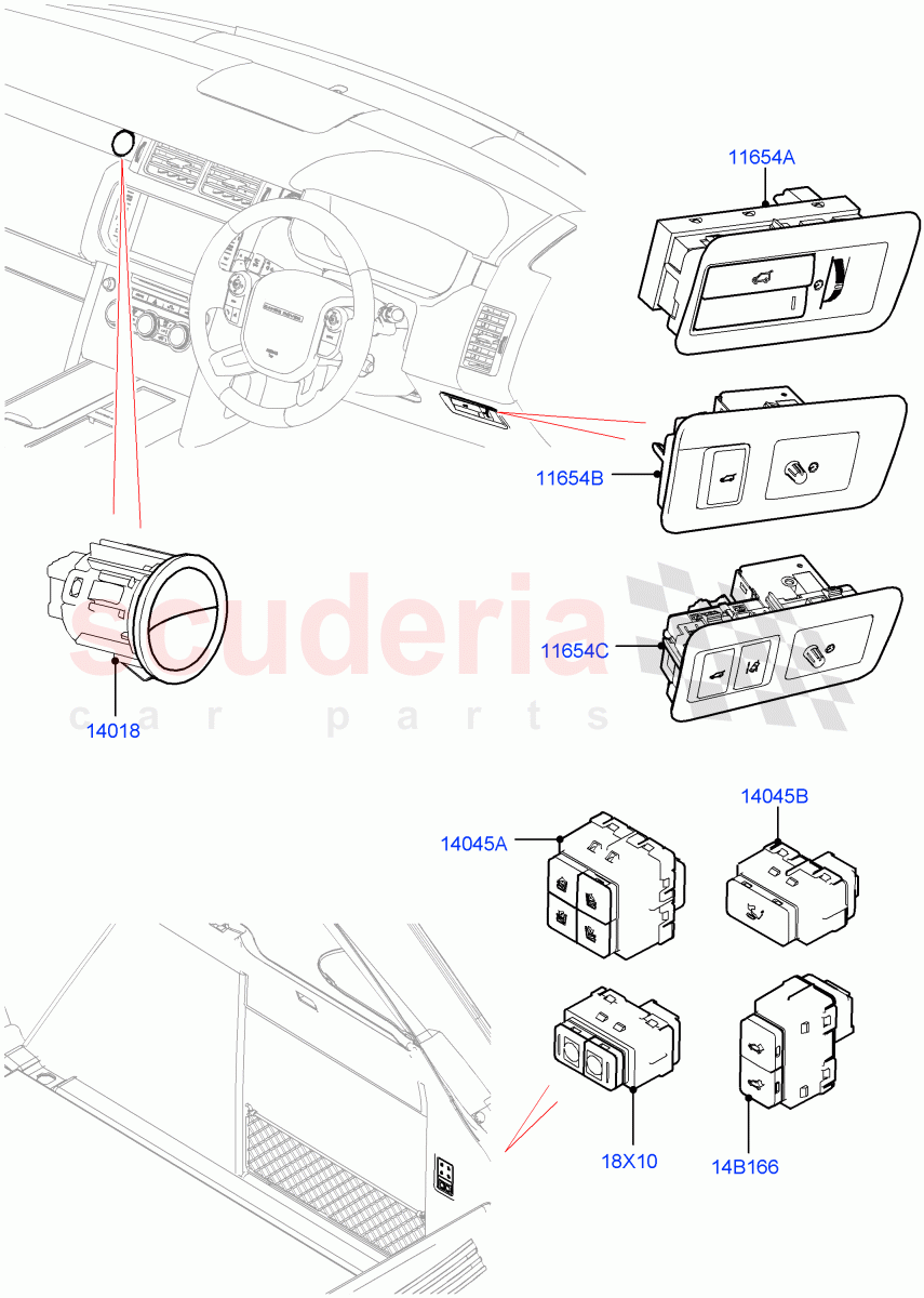 Switches (Auxiliary Unit) of Land Rover Land Rover Range Rover (2012-2021) [2.0 Turbo Petrol AJ200P]