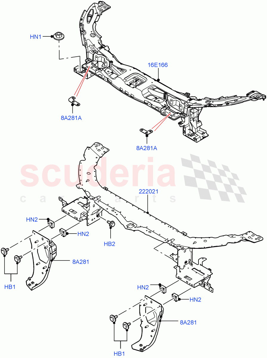 Front Panels, Aprons & Side Members (Front End) (Changsu (China)) ((V) FROMFG000001) of Land Rover Land Rover Discovery Sport (2015+) [2.0 Turbo Diesel AJ21D4]