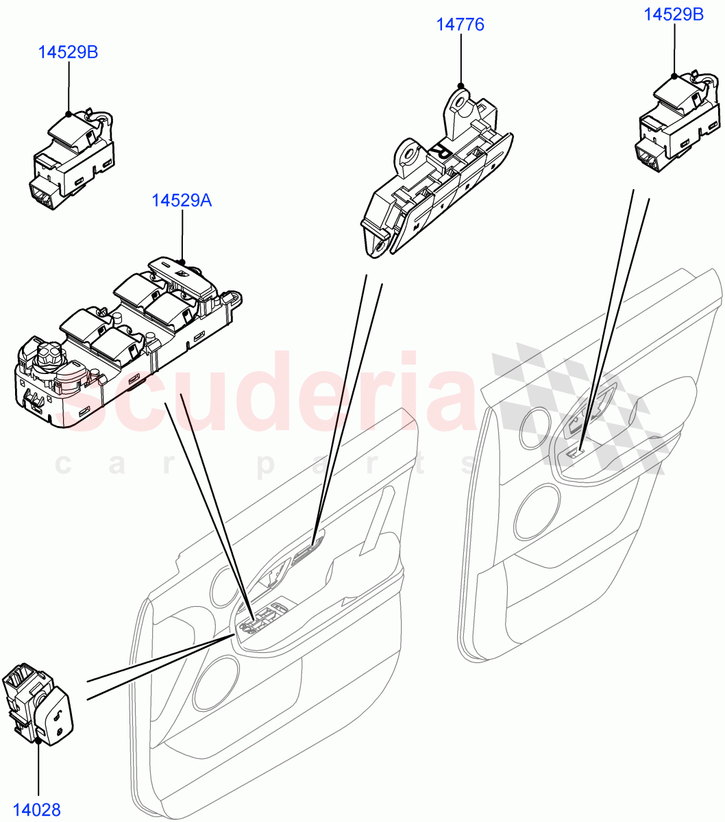 Switches (Door) (Halewood (UK)) of Land Rover Land Rover Range Rover Evoque (2012-2018) [2.0 Turbo Petrol GTDI]