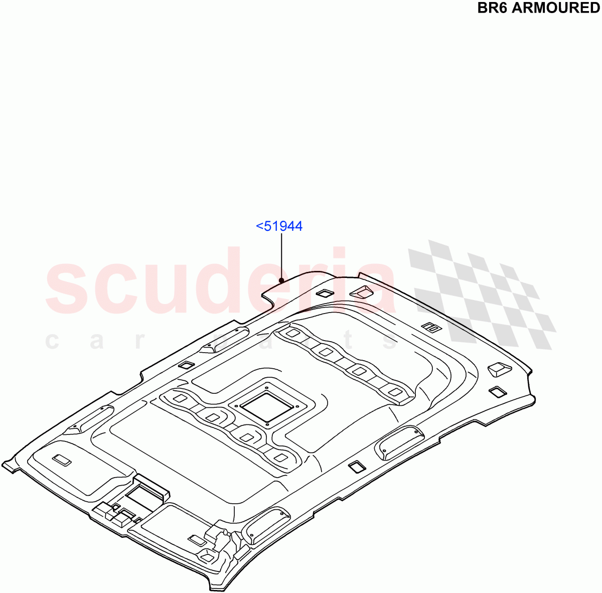 Headlining And Sun Visors (With B6 Level Armouring) ((V) FROMAA000001) of Land Rover Land Rover Range Rover (2010-2012) [4.4 DOHC Diesel V8 DITC]