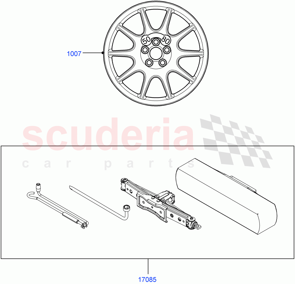Accessory Wheels (Spare wheel kit) of Land Rover Land Rover Range Rover Sport (2014+) [2.0 Turbo Diesel]