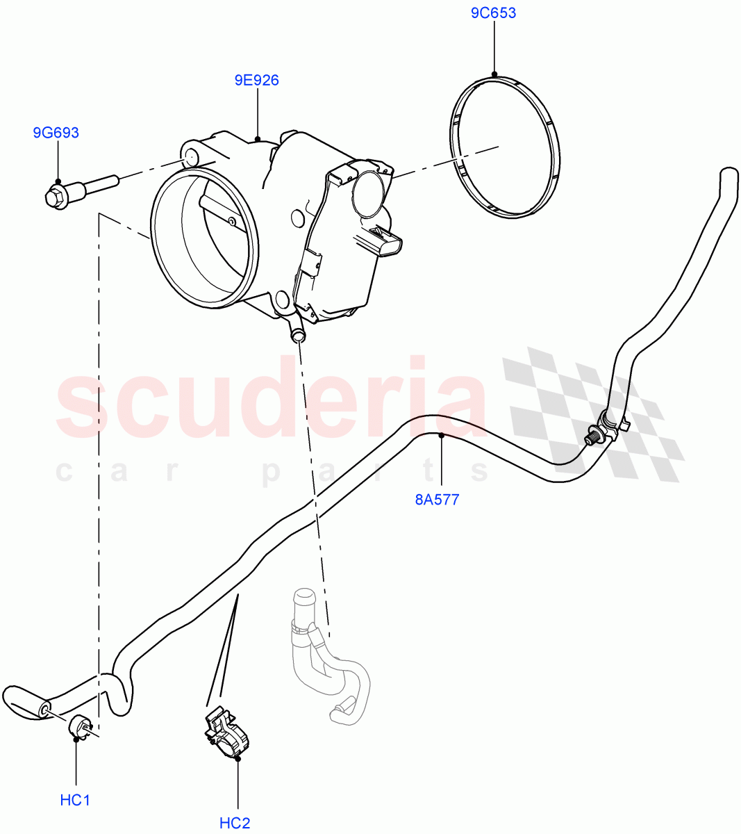 Throttle Housing (5.0L OHC SGDI NA V8 Petrol - AJ133) of Land Rover Land Rover Range Rover (2012-2021) [5.0 OHC SGDI NA V8 Petrol]