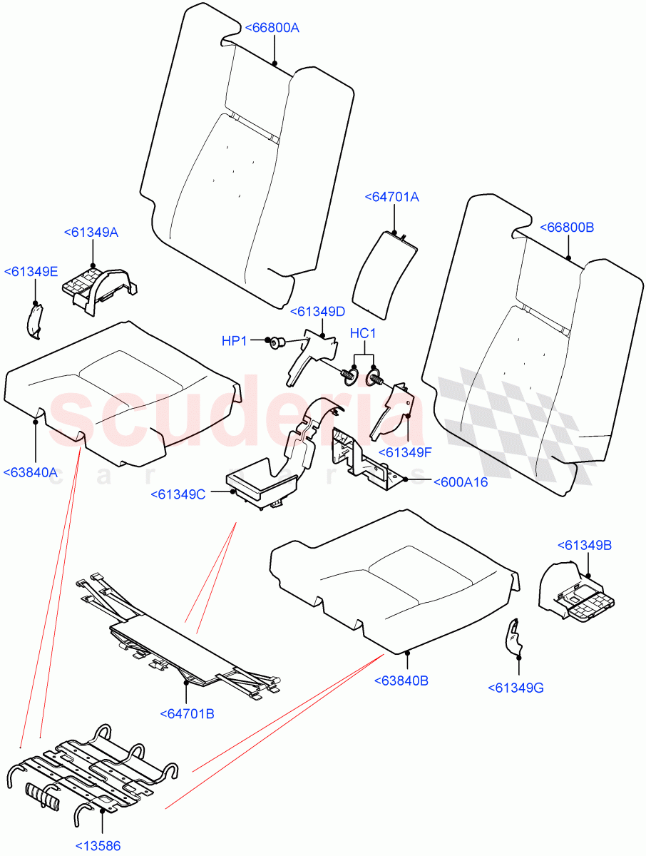 Rear Seat Pads/Valances & Heating (Row 3) (Halewood (UK), Third Row Dual Individual Seat, With 3rd Row Double Seat) of Land Rover Land Rover Discovery Sport (2015+) [1.5 I3 Turbo Petrol AJ20P3]