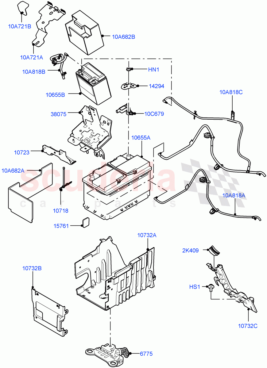 Battery And Mountings (Halewood (UK)) ((V) FROMLH000001) of Land Rover Land Rover Discovery Sport (2015+) [2.0 Turbo Petrol AJ200P]
