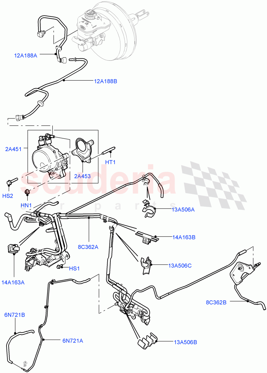 Vacuum Control And Air Injection (4.4L DOHC DITC V8 Diesel, RHD) ((V) TOGA999999) of Land Rover Land Rover Range Rover (2012-2021) [4.4 DOHC Diesel V8 DITC]