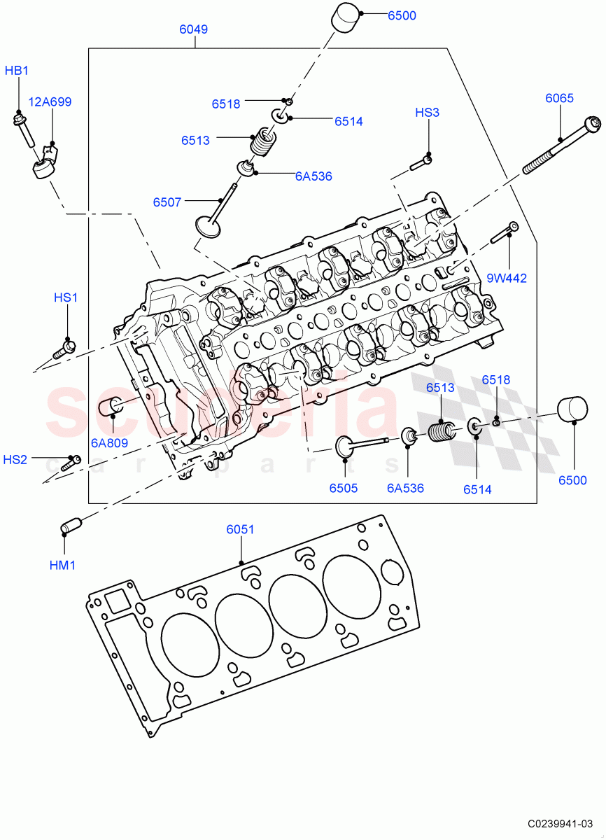 Cylinder Head (5.0L OHC SGDI SC V8 Petrol - AJ133, 5.0 Petrol AJ133 DOHC CDA, 5.0L P AJ133 DOHC CDA S/C Enhanced) of Land Rover Land Rover Range Rover Sport (2014+) [5.0 OHC SGDI SC V8 Petrol]