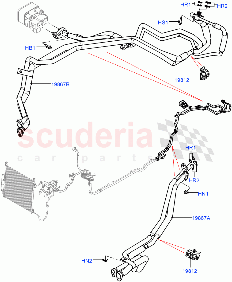 Air Conditioning Condensr/Compressr (Rear) (Premium Air Con Hybrid Front/Rear) ((V) FROMJA000001, (V) TOJA999999) of Land Rover Land Rover Range Rover Sport (2014+) [2.0 Turbo Petrol GTDI]