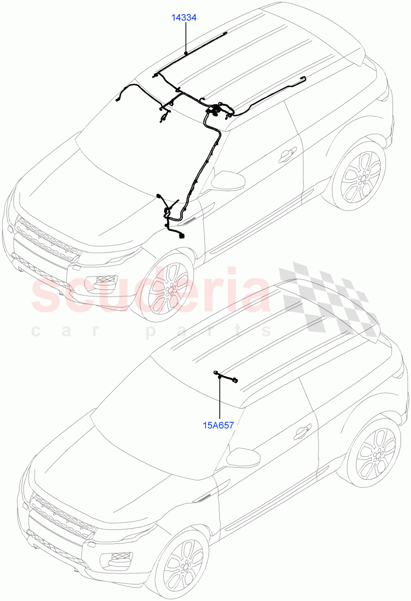 Electrical Wiring - Body And Rear (Roof) (Changsu (China)) ((V) FROMEG000001) of Land Rover Land Rover Range Rover Evoque (2012-2018) [2.0 Turbo Petrol AJ200P]