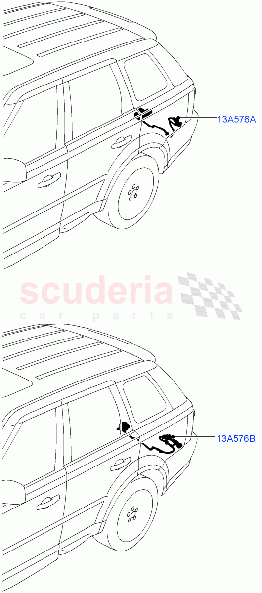 Electrical Wiring - Body And Rear (Towing) ((V) TO9A999999) of Land Rover Land Rover Range Rover Sport (2005-2009) [4.2 Petrol V8 Supercharged]