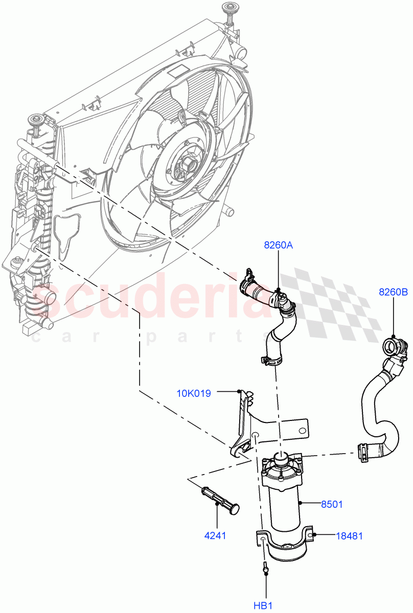 Water Pump (Auxiliary Unit) (3.0L DOHC GDI SC V6 PETROL) ((V) FROMEA000001, (V) TOEA999999) of Land Rover Land Rover Discovery 4 (2010-2016) [3.0 DOHC GDI SC V6 Petrol]