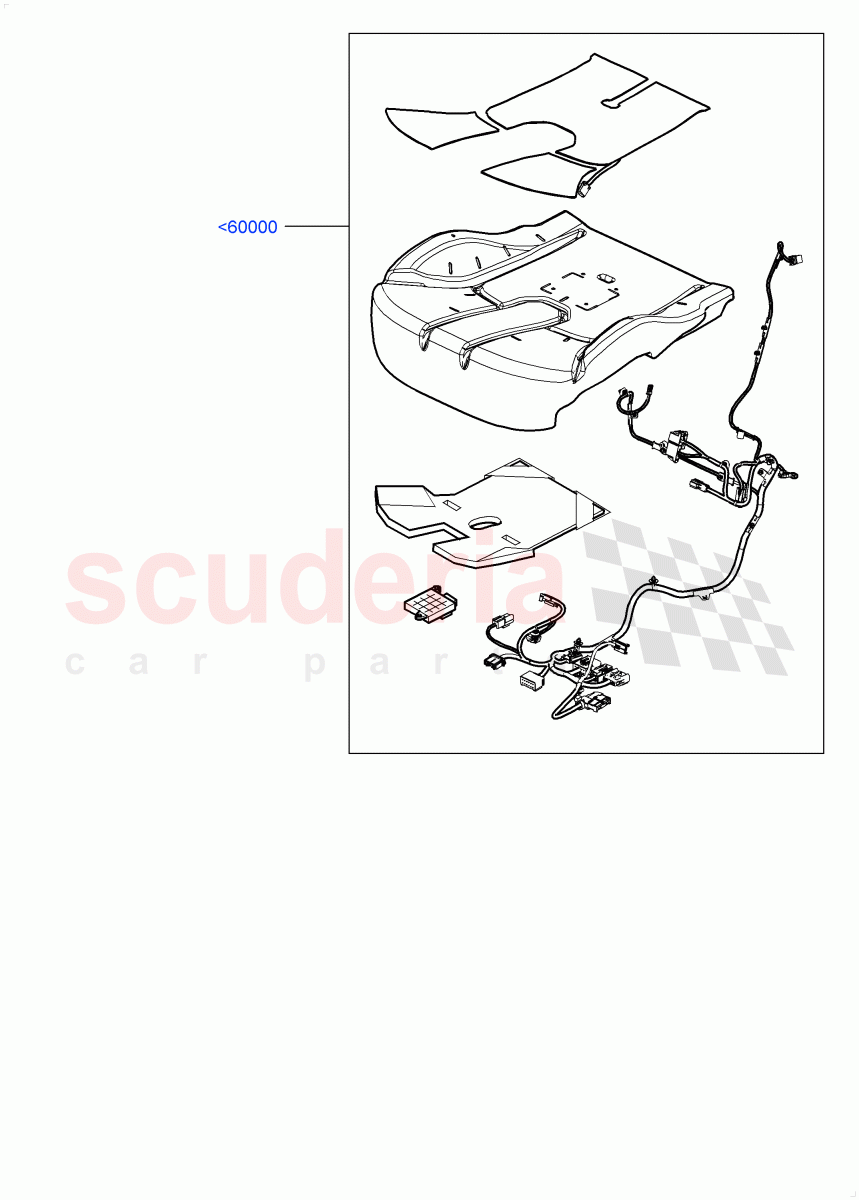 Front Seat Base (Sensors, For North America Only) ((+) "CDN/MEX/USA", Halewood (UK)) of Land Rover Land Rover Discovery Sport (2015+) [2.0 Turbo Diesel]