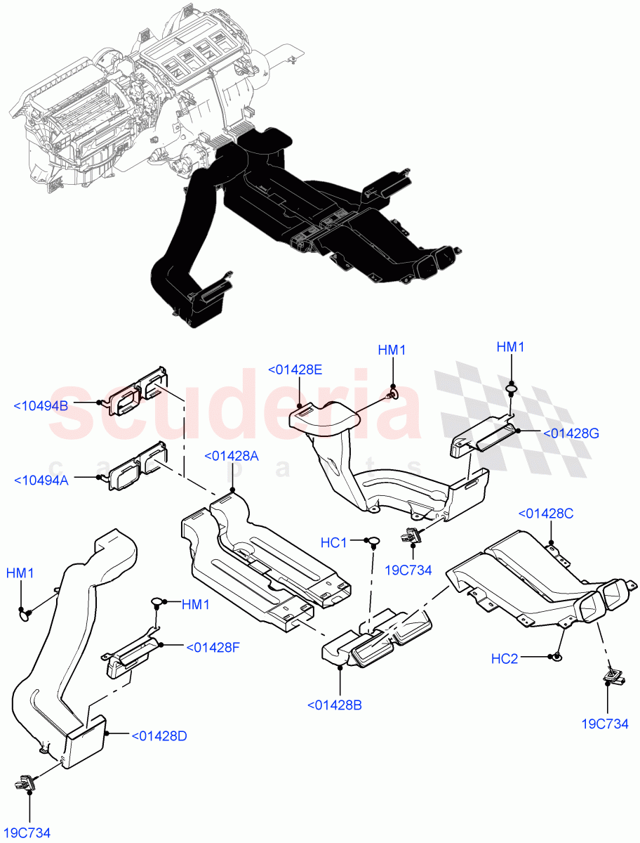 Air Vents, Louvres And Ducts (2nd Row, Internal Components) of Land Rover Land Rover Defender (2020+) [3.0 I6 Turbo Diesel AJ20D6]