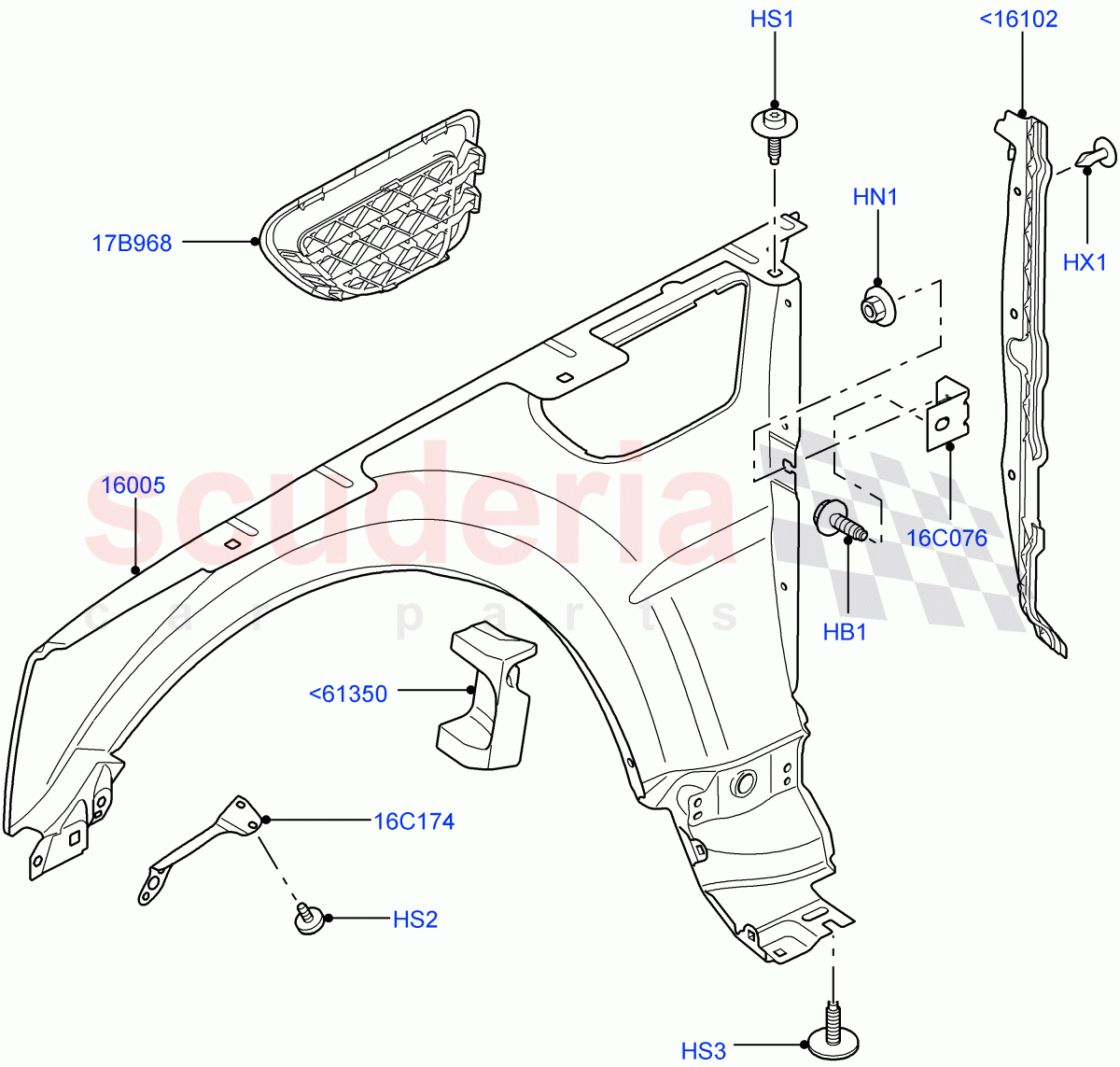 Dash Panel And Front Fenders ((V) TO9A999999) of Land Rover Land Rover Range Rover Sport (2005-2009) [4.2 Petrol V8 Supercharged]