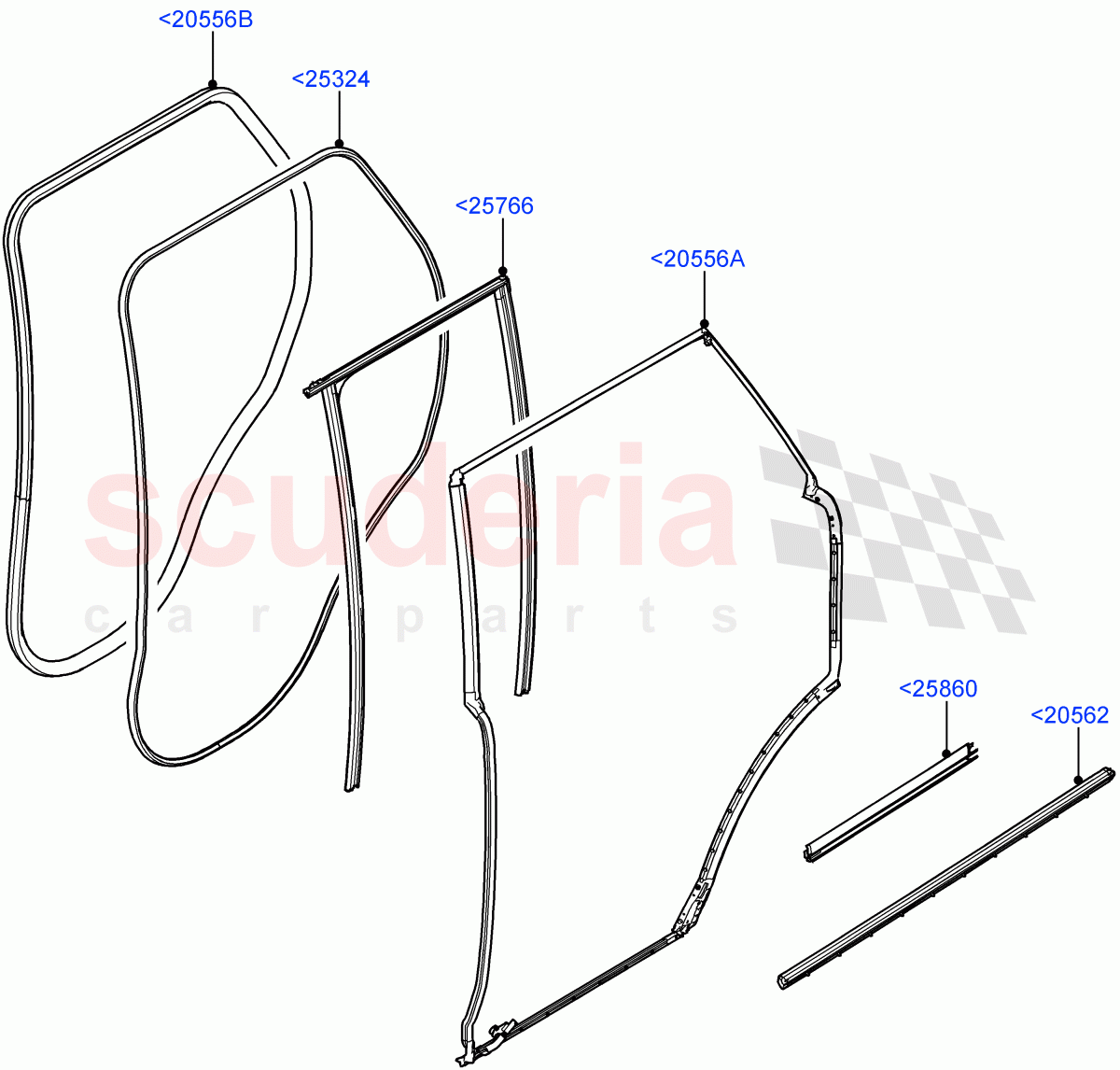Rear Doors, Hinges & Weatherstrips (Weatherstrips And Seals) of Land Rover Land Rover Range Rover (2022+) [3.0 I6 Turbo Diesel AJ20D6]