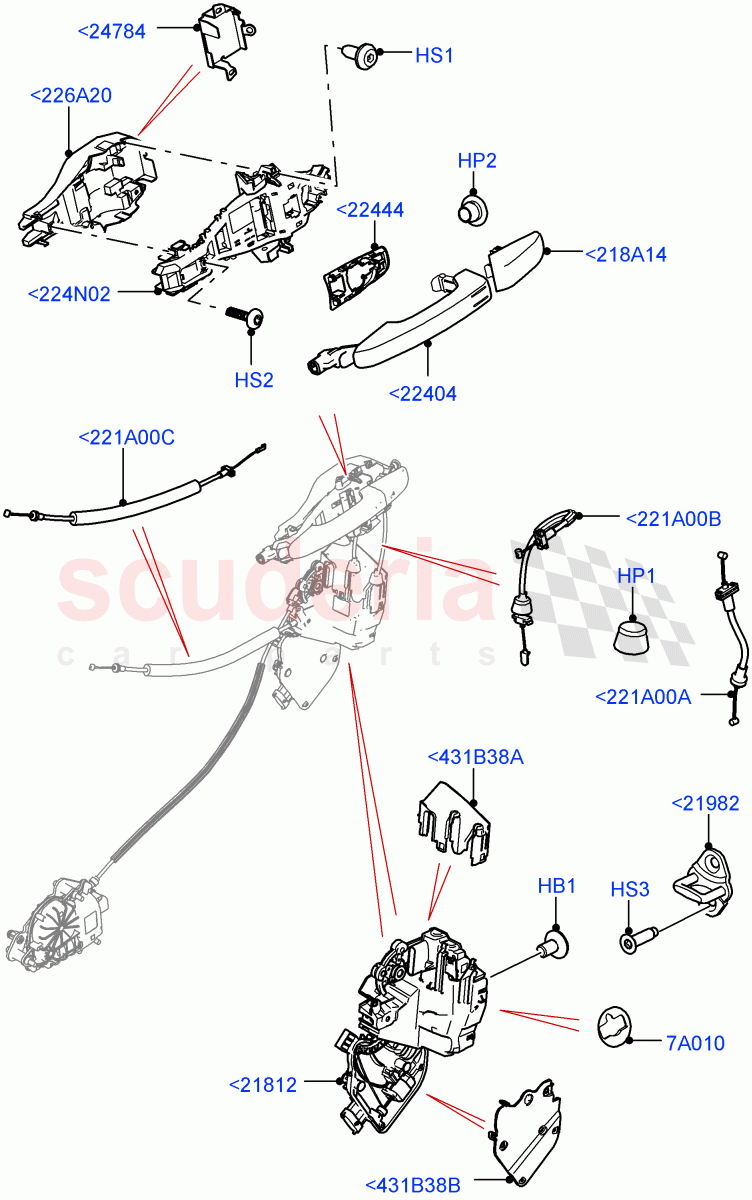 Front Door Lock Controls (Nitra Plant Build) ((V) FROMK2000001) of Land Rover Land Rover Discovery 5 (2017+) [2.0 Turbo Diesel]