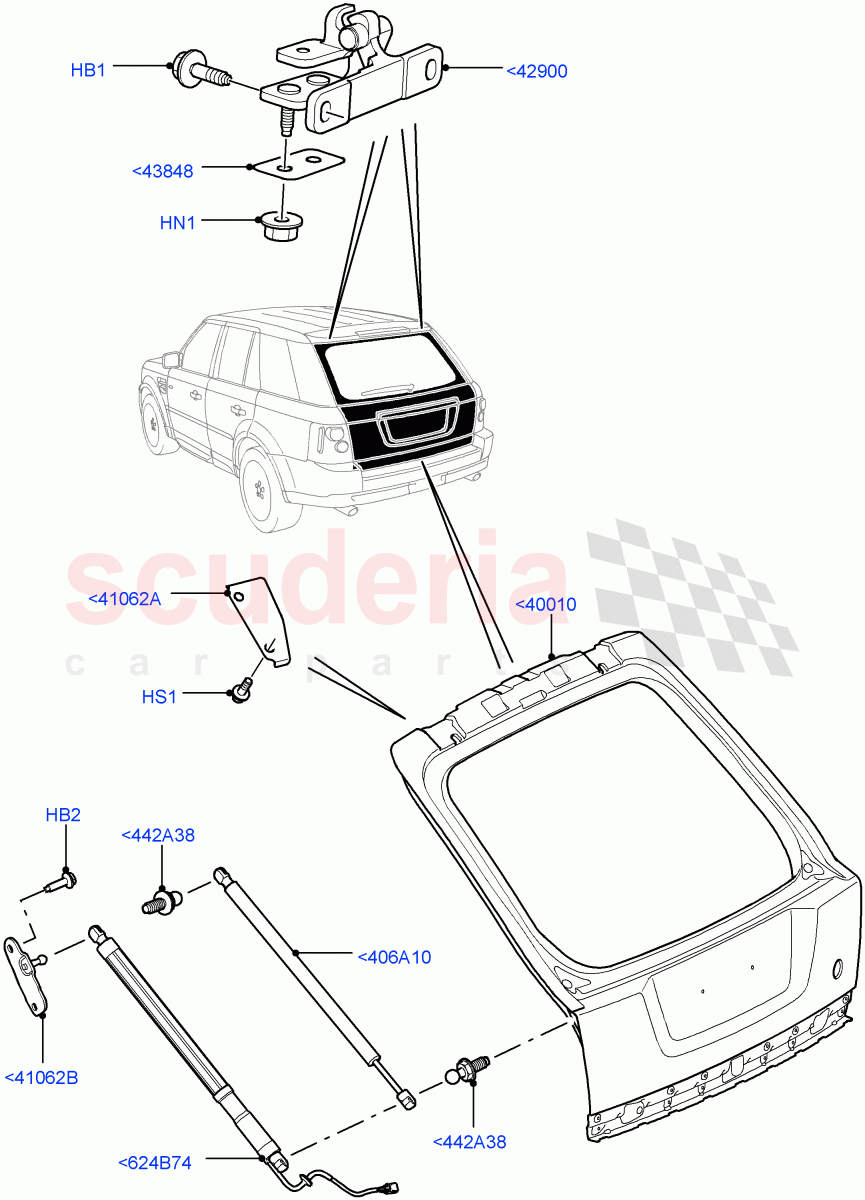Luggage Compartment Door (Door And Fixings) ((V) FROMAA000001) of Land Rover Land Rover Range Rover Sport (2010-2013) [5.0 OHC SGDI SC V8 Petrol]