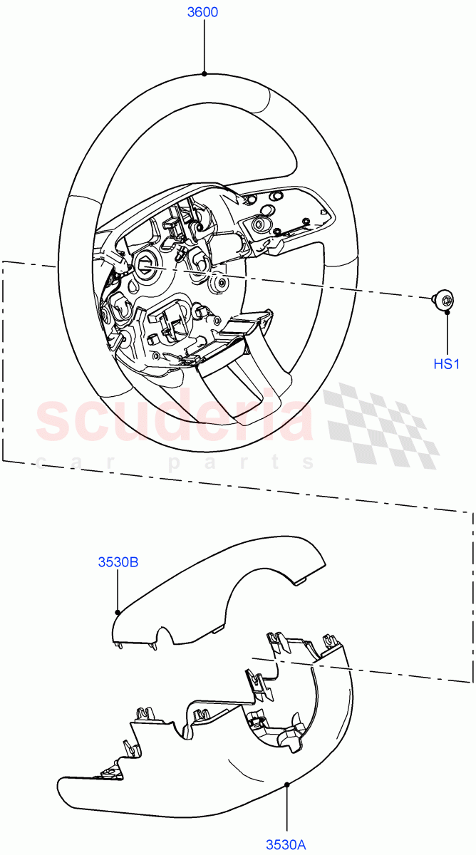 Steering Wheel (Changsu (China)) ((V) FROMEG000001) of Land Rover Land Rover Range Rover Evoque (2012-2018) [2.0 Turbo Diesel]