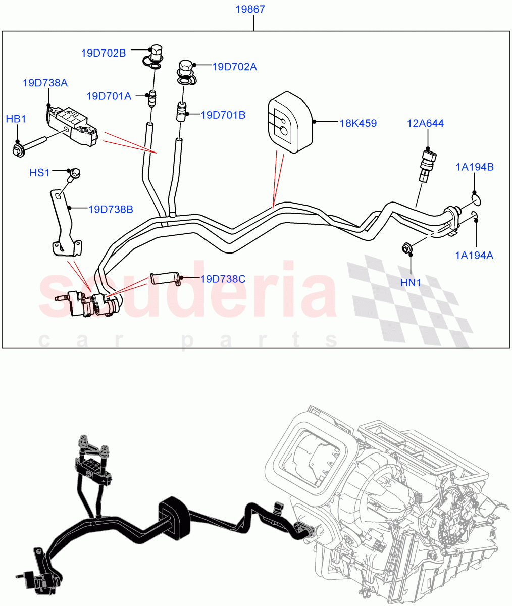 Air Conditioning System (Itatiaia (Brazil), Air Conditioning Refrigerant-R134A) of Land Rover Land Rover Range Rover Evoque (2019+) [2.0 Turbo Diesel]