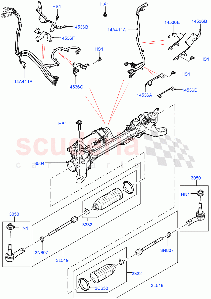 Steering Gear of Land Rover Land Rover Defender (2020+) [3.0 I6 Turbo Diesel AJ20D6]