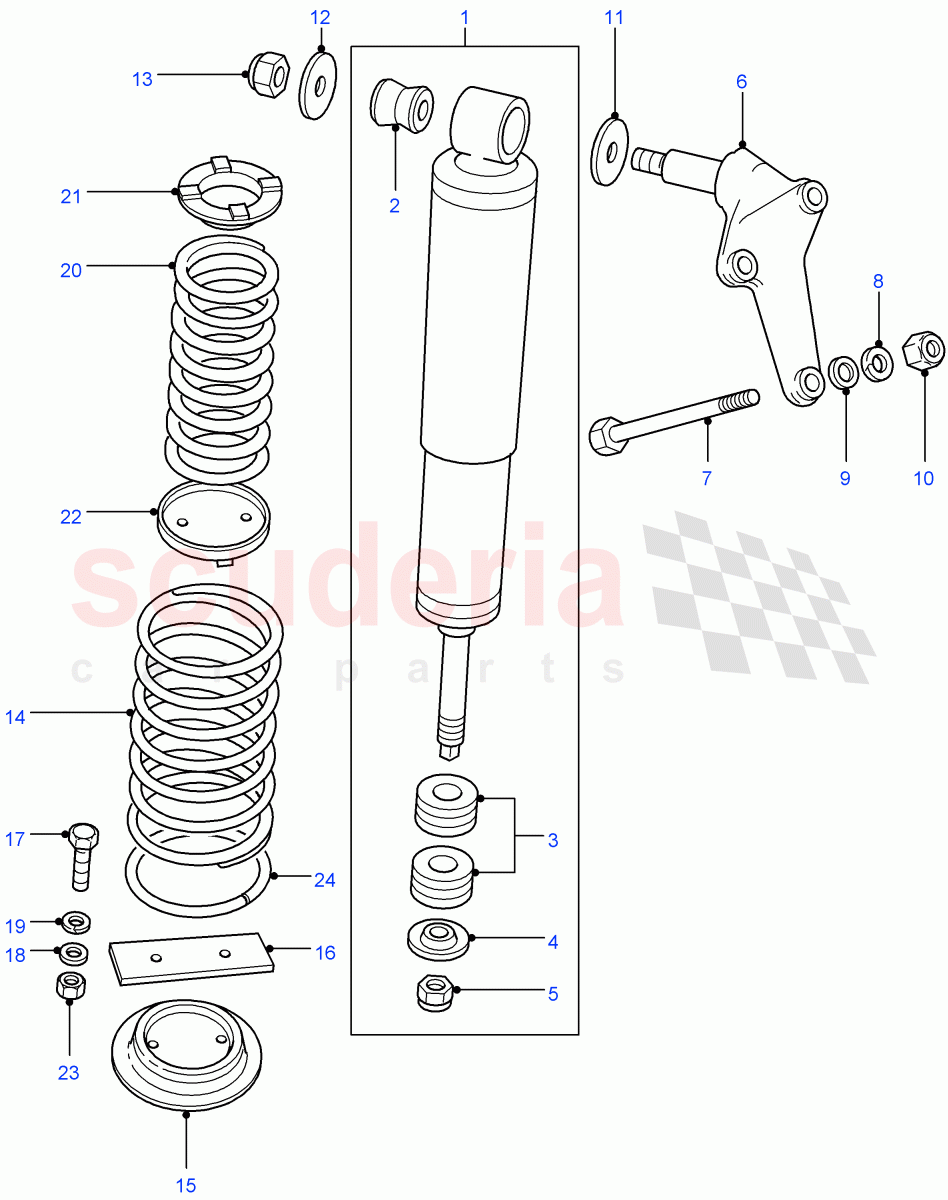 Shock Absorbers & Springs (130" Wheelbase, 110" Wheelbase) ((V) FROM7A000001) of Land Rover Land Rover Defender (2007-2016)