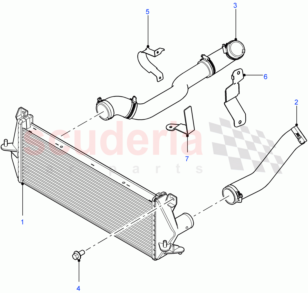 Intercooler Hoses ((V) FROMCA000001) of Land Rover Land Rover Defender (2007-2016)