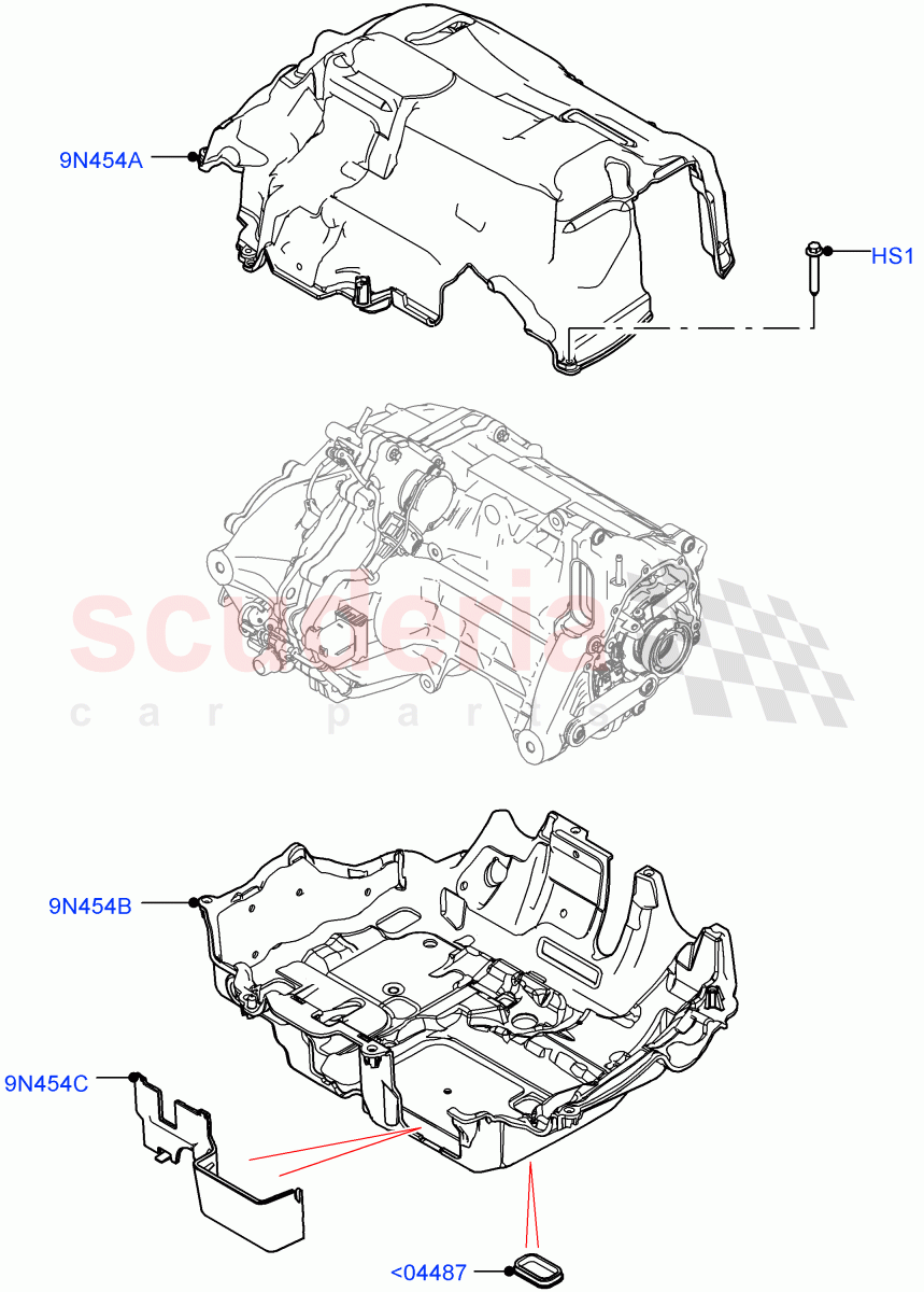 Rear Electric Drive Unit (Heatshields) (1.5L AJ20P3 Petrol High PHEV, Halewood (UK), All Wheel Drive) ((V) FROMLH000001) of Land Rover Land Rover Discovery Sport (2015+) [2.0 Turbo Diesel AJ21D4]