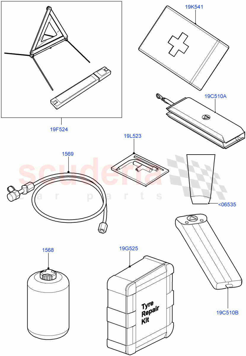 Emergency And Safety Equipment (Factory Fitted) (Halewood (UK)) of Land Rover Land Rover Range Rover Evoque (2012-2018) [2.0 Turbo Petrol GTDI]