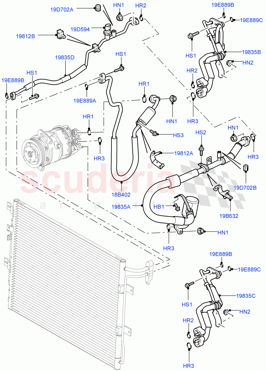 Air Conditioning System (Front) (3.0L DOHC GDI SC V6 PETROL) ((V) FROMEA000001) of Land Rover Land Rover Discovery 4 (2010-2016) [4.0 Petrol V6]