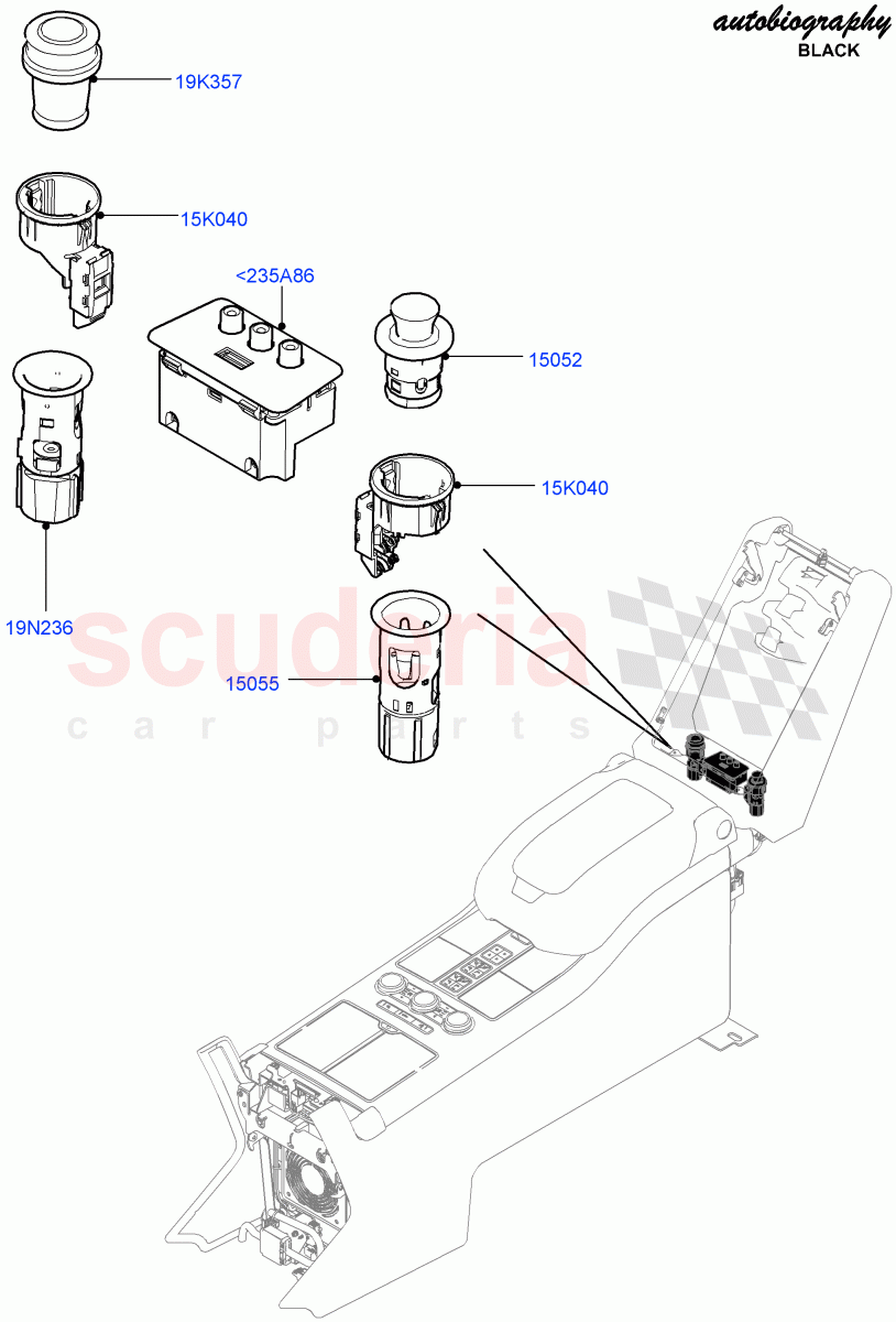 Instrument Panel Related Parts (Console Deployable Tables) ((V) FROMEA000001, (V) TOHA999999) of Land Rover Land Rover Range Rover (2012-2021) [3.0 I6 Turbo Petrol AJ20P6]
