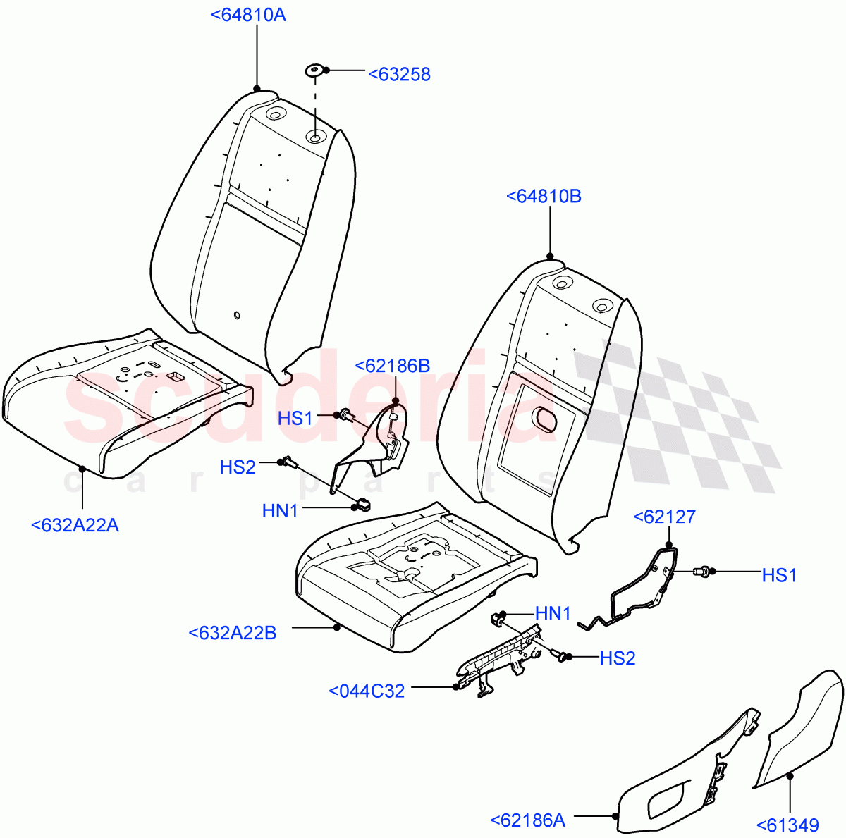 Front Seat Pads/Valances & Heating (Pads/Valances) (Changsu (China)) of Land Rover Land Rover Range Rover Evoque (2019+) [2.0 Turbo Diesel AJ21D4]