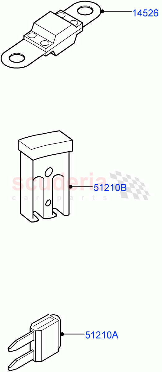 Fuses, Holders And Circuit Breakers (Itatiaia (Brazil)) of Land Rover Land Rover Range Rover Evoque (2019+) [1.5 I3 Turbo Petrol AJ20P3]