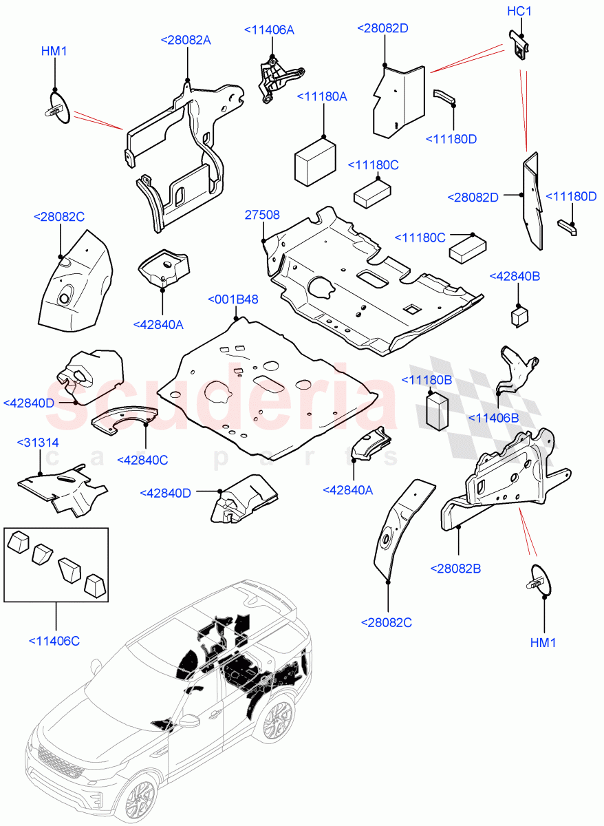 Insulators - Rear (Nitra Plant Build) ((V) FROMK2000001) of Land Rover Land Rover Discovery 5 (2017+) [3.0 I6 Turbo Petrol AJ20P6]